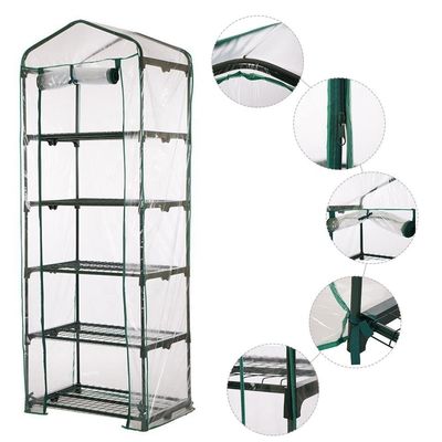 5 Stufe PVC Gartenhaus mit Stahlrohrrahmen Dia 16mm und Vinyl Gewächshaus Design