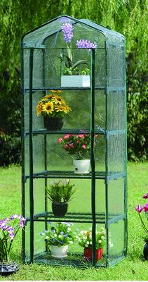 5 Stufe PVC Gartenhaus mit Stahlrohrrahmen Dia 16mm und Vinyl Gewächshaus Design