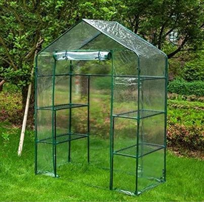 5 Stufe PVC Gartenhaus mit Stahlrohrrahmen Dia 16mm und Vinyl Gewächshaus Design