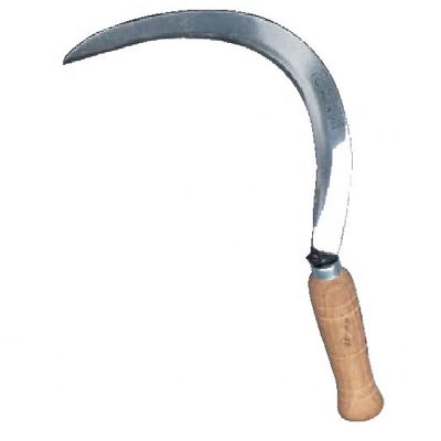 45 cm unbeschichtete Stahlklinge Sichel für Gartenbau Landwirtschaft Ernte Holzgriff